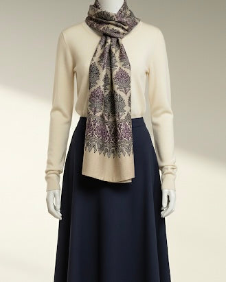 Premium Cashmere Shawl Embellished with Sozni Jamawar Artistry