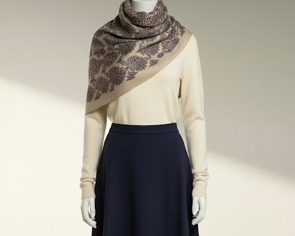 Premium Cashmere Shawl Embellished with Sozni Jamawar Artistry