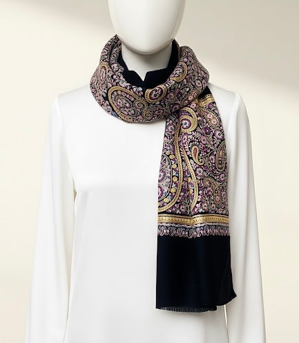 Luxury Shimmer Pashmina Shawl – Metallic Finish