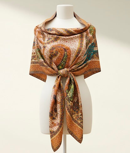 Handcrafted Jamawar Kalamkari Pashmina Luxury Shawl