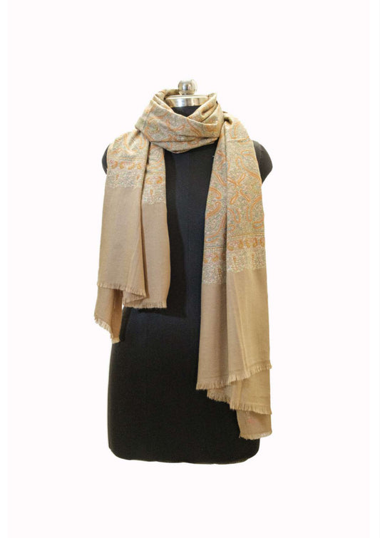 Beige Paisley Pashmina Shawl